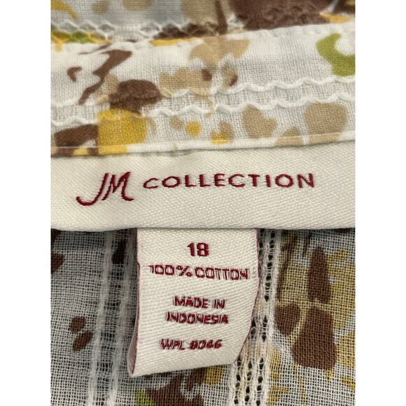 JM Collection 100% Cotton 2 piece button up and tee BOHO size 18 - Picture 3 of 15